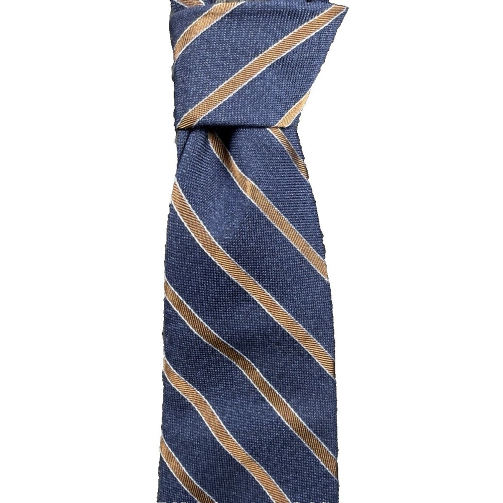 Enro Silk Wool Neck Tie Blue Stripes Pattern 58"
